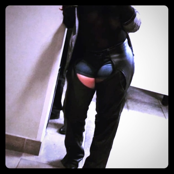 Genuine black leather chaps - Picture 1 of 1